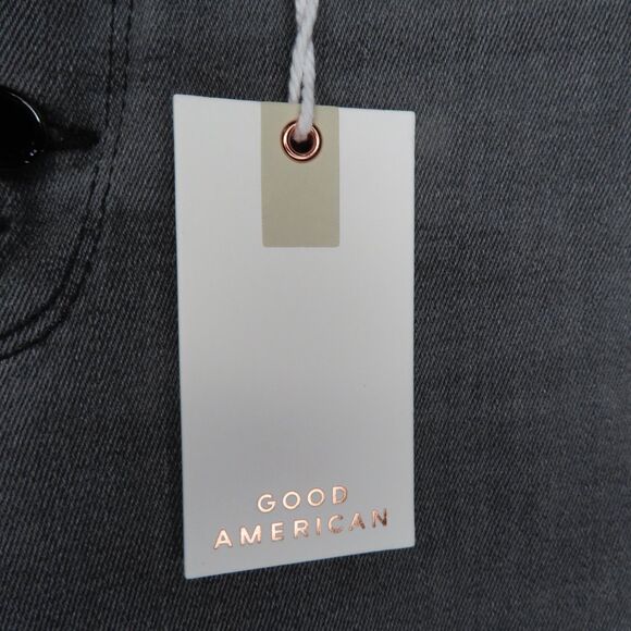 Good American Skinny Jeans Size 2/26 Gray Good Waist Exposed Button Fly NEW - Picture 4 of 12